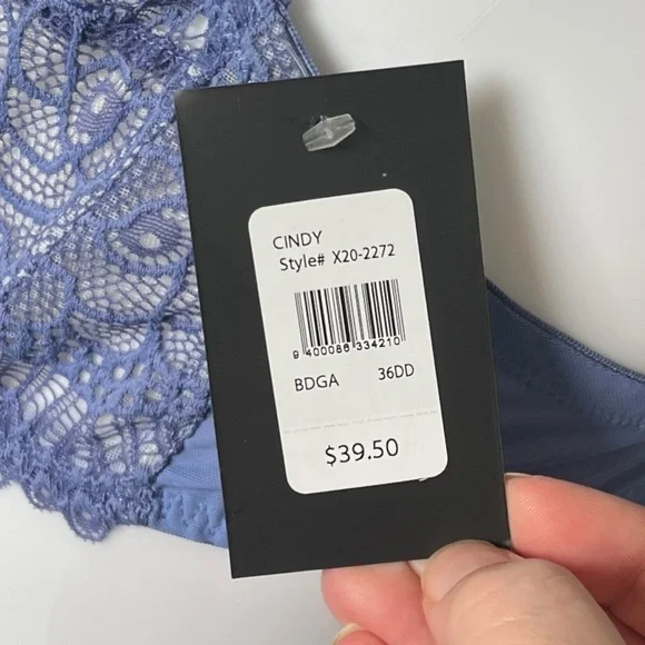 NEW Fredericks of Hollywood Set Cindy Bra Evelina Thong Panty Size 36DD & Large - Picture 5 of 11